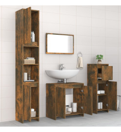 Ensemble de meubles de salle de bain 4 pcs Chêne fumé Bois