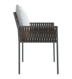 Chaises de jardin et coussins lot de 6 marron 54x61x83 cm rotin