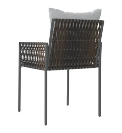 Chaises de jardin et coussins lot de 6 marron 54x61x83 cm rotin