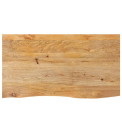 Dessus de table à bord vivant 120x60x2,5cm bois massif manguier