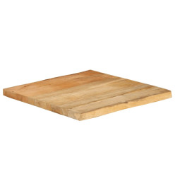 Dessus de table 60x60x3,8 cm bord vivant bois massif manguier