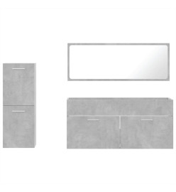 Ensemble de meubles de salle de bain 3 pcs gris béton