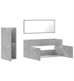 Ensemble de meubles de salle de bain 3 pcs gris béton