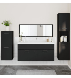 Ensemble de meubles salle de bain 4 pcs noir bois d'ingénierie