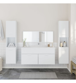 Ensemble de meubles salle de bain 4 pcs blanc bois d'ingénierie