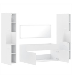 Ensemble de meubles salle de bain 4 pcs blanc bois d'ingénierie