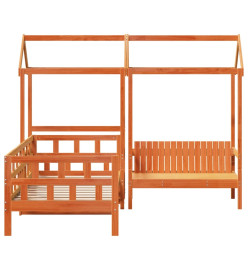 Ensemble de lit de jour avec toit 90x190 cm bois massif de pin