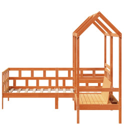 Ensemble de lit de jour avec toit 90x190 cm bois massif de pin