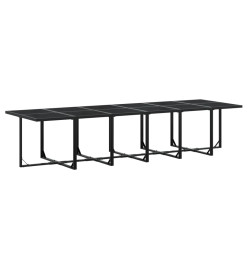 Ensemble à manger de jardin 13 pcs noir résine tressée