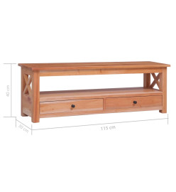 Meuble TV 115x30x40 cm Bois d'acajou massif