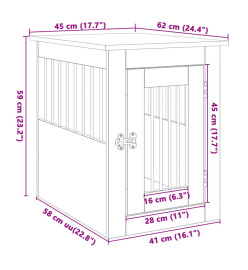 Meuble de cage pour chiens chêne sonoma 45x62x59 cm