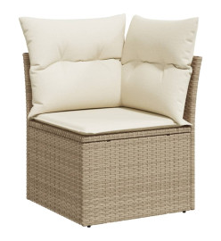 Salon de jardin avec coussins 6 pcs beige résine tressée