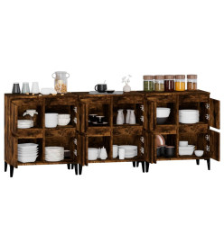 Buffets 3 pcs chêne fumé 60x35x70 cm bois d'ingénierie