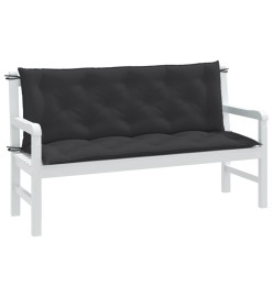 Coussins de banc de jardin lot de 2 anthracite mélangé tissu