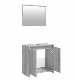 Ensemble de meubles de salle de bain 2 pcs Sonoma gris