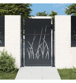 Portail de jardin anthracite 105x130cm acier conception d'herbe