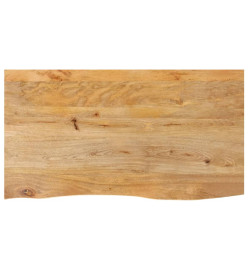 Dessus de table à bord vivant 110x60x2,5cm bois massif manguier