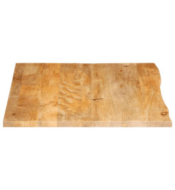 Dessus de table à bord vivant 100x80x2,5cm bois massif manguier