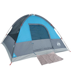 Tente de camping à dôme 4 personnes bleu imperméable