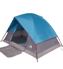 Tente de camping à dôme 4 personnes bleu imperméable