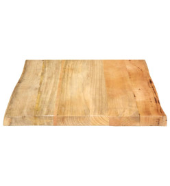 Dessus de table 40x40x3,8 cm bord vivant bois massif manguier