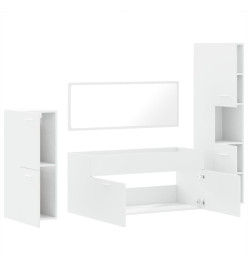 Ensemble de meubles salle de bain 4 pcs blanc bois d'ingénierie