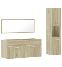 Ensemble de meubles de salle de bain 3 pcs chêne sonoma