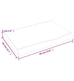 Comptoir de salle de bain gris foncé 60x40x6 cm bois traité