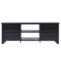 Meuble TV Noir 108x30x40 cm Bois de Paulownia solide