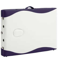 Table de massage pliable 3 zones Bois Blanc et violet