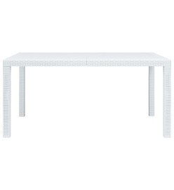 Meuble à dîner d'extérieur 7pcs Plastique Blanc Aspect de rotin