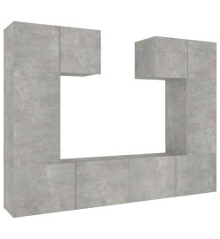Ensemble de meubles TV 6 pcs Gris béton Bois d'ingénierie