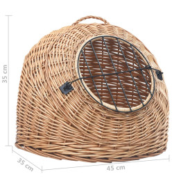 Cage de transport pour chats 45x35x35 cm Saule naturel