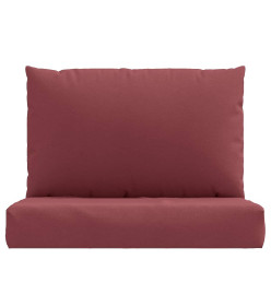 Coussins de palette lot de 2 rouge bordeaux mélangé tissu