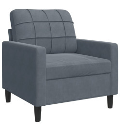 Fauteuil Gris foncé 60 cm Velours