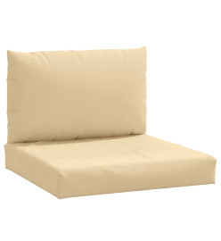 Coussins de palette lot de 2 beige mélangé tissu