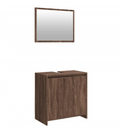 Ensemble de meubles de salle de bain 2 pcs Chêne marron