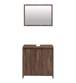 Ensemble de meubles de salle de bain 2 pcs Chêne marron