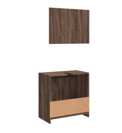 Ensemble de meubles de salle de bain 2 pcs Chêne marron