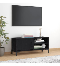 Meuble TV Noir 90x30x40 cm Bois de pin massif