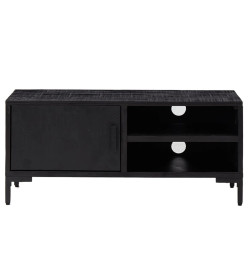 Meuble TV Noir 90x30x40 cm Bois de pin massif