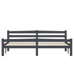 Cadre de lit Gris foncé Bois de pin massif 180x200 cm
