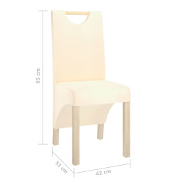 Chaises à manger lot de 2 crème tissu