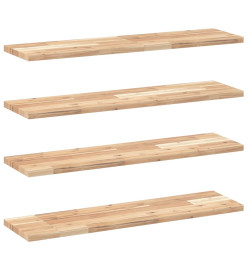 Étagères flottantes 4 pcs 100x20x2 cm acacia massif non traité