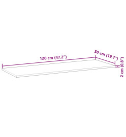 Dessus de bureau fini à l'huile 120x50x2cm bois d'acacia massif
