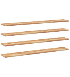 Étagères flottantes 4 pcs 140x20x2 cm acacia massif à l'huile