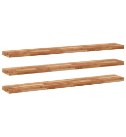 Étagères flottantes 3 pcs 120x20x4 cm acacia massif à l'huile