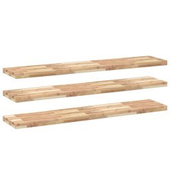 Étagères flottantes 3 pcs 120x30x4 cm acacia massif non traité