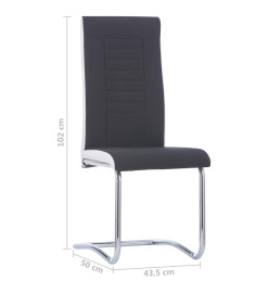 Chaises à manger cantilever lot de 2 noir tissu