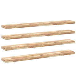 Étagères flottantes 4 pcs 160x20x4 cm acacia massif non traité